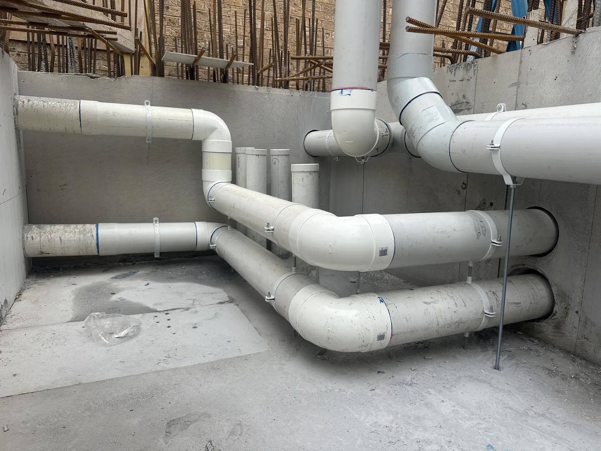 Clean commercial pipework installed by Currey Group